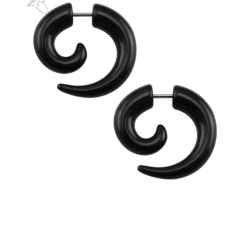 Ear expander fals, spirala din plastic negru