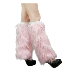 Jambiere dama roz din blana artificiala 25 cm