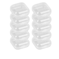 Set 10 cutiute plastic transparente cu capac si auto-inchidere